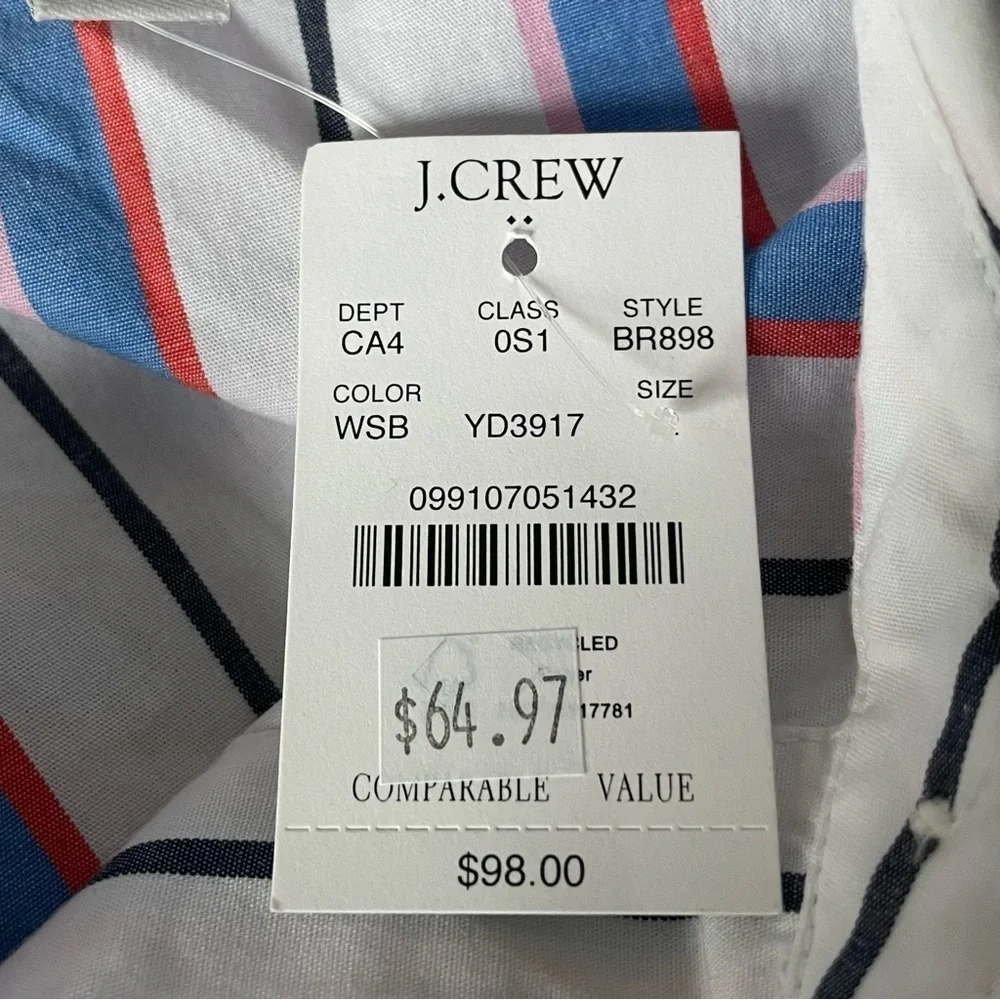 New! J. Crew Short-sleeve belted shirtdress nwt 18994